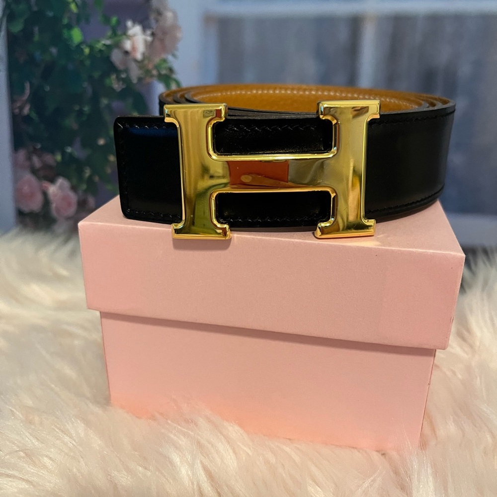 Hermes Constance H Reversible Belt 90